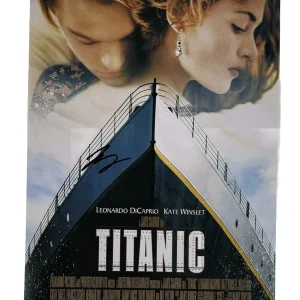 Leonardo DiCaprio Signed Titanic Movie Poster 12x18 Photo Autograph Beckett COA