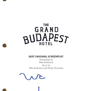 Wes Anderson Signed Autograph The Grand Budapest Hotel Movie Script Beckett COA
