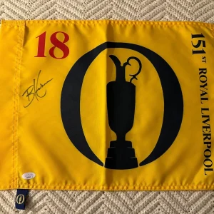 Brian Harman SIGNED The British Open Golf Flag JSA Authenticated COA 2023 151st