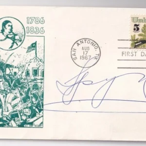 Spyros Skouras motion picture pioneer REAL hand SIGNED Davy Crockett FDC BAS COA