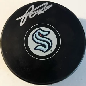 Adam Larsson Signed Autographed Seattle Kracken Logo Hockey Puck PSA/DNA