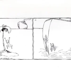 DAVE COVERLY SIGNED ORIGINAL SPEED BUMP PEN+INK SUNDAY 2000 WITH COLOR SHEET