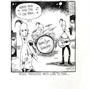 DAVE COVERLY SIGNED ORIGINAL SPEED BUMP PEN+INK DAILY 1999 MARILYN MANSON