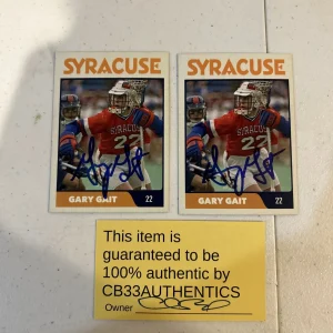 SYRACUSE ORANGE- GARY GAIT SIGNED AUTOGRAPH CUSTOM TRADING CARD LACROSSE COA