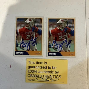 SYRACUSE ORANGE- GARY GAIT SIGNED AUTOGRAPH CUSTOM TRADING CARD LACROSSE COA