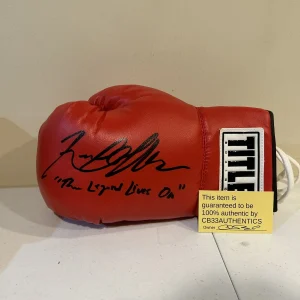 NICO ALI WALSH SIGNED AUTOGRAPH TITLE BOXING GLOVE COA LEGEND LIVES ON
