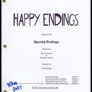 Adam Pally "Happy Endings" AUTOGRAPH Signed 'Spooky Endings' Episode Script ACOA