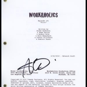 Adam Devine "Workaholics" AUTOGRAPH Signed Complete Pilot Episode Script ACOA