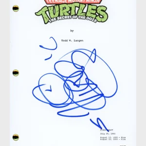 Vanilla Ice Signed Teenage Mutant Ninja Turtles Secret of Ooze Movie Script ACOA