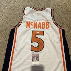 SYRACUSE ORANGE- DONOVAN MCNABB SIGNED AUTOGRAPH BASKETBALL JERSEY JSA COA RARE