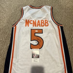 SYRACUSE ORANGE- DONOVAN MCNABB SIGNED AUTOGRAPH BASKETBALL JERSEY JSA COA RARE