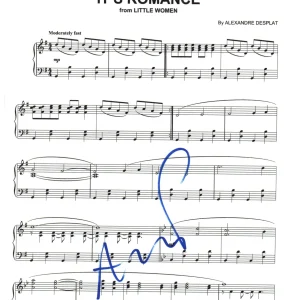 Alexandre Desplat Signed Autograph Little Women It's Romance Sheet Music BAS COA