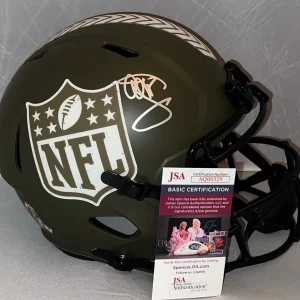 Al Michaels signed NFL Shield Salute To Service Full Size Helmet JSA