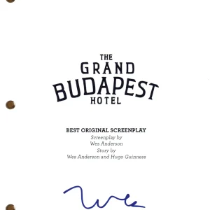 Wes Anderson Signed Autograph The Grand Budapest Hotel Script Screenplay BAS COA