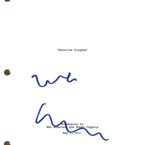 Wes Anderson Signed Autograph Moonrise Kingdom Full Movie Script Beckett COA