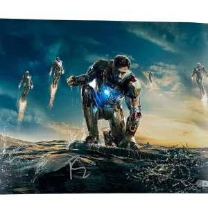 Robert Downey Jr Signed Iron Man 16x20 Photo Tony Stark Autograph Beckett COA