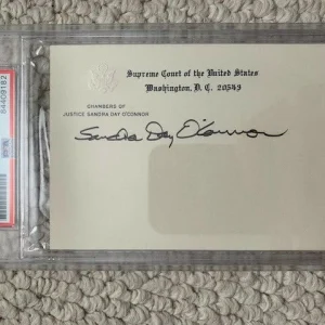 SANDRA DAY O'CONNOR HAND SIGNED SUPREME COURT CARD RARE JSA+PSA SLABBED
