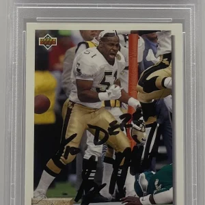 Sam Mills Signed 1992 Upper Deck Card New Orleans Saints PSA/DNA Slabbed