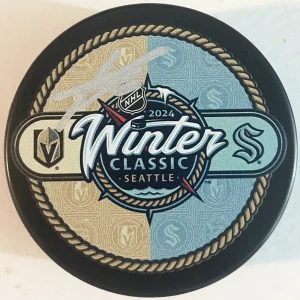 Adam Larsson Signed Autographed Seattle Kracken Winter Classic Puck PSA/DNA