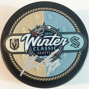 Yanni Gourde Signed Autographed Seattle Kracken Winter Classic Puck PSA/DNA