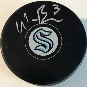 Will Borgen Signed Autographed Seattle Kracken Logo Hockey Puck PSA/DNA