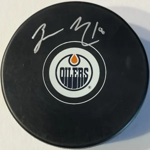 Zach Hyman Signed Autographed Edmonton Oilers Logo Hockey Puck PSA/DNA