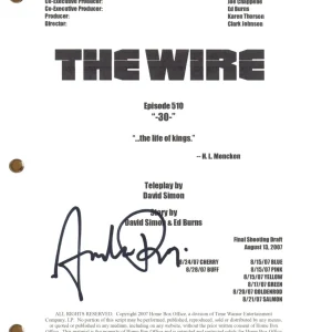 Andre Royo Signed Autograph The Wire 30 Finale Episode Script Bubbles BAS COA