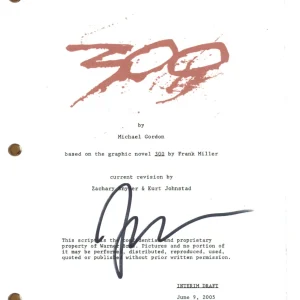 Zack Snyder Signed Autograph 300 Movie Script Screenplay Leonidas Beckett COA