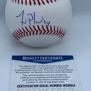 Zach Plesac Cleveland Indians signed MLB Baseball Ball Beckett Witnessed