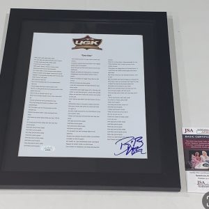 BUN B SIGNED FRAMED ONE DAY LYRIC SHEET UGK AUTOGRAPHED JSA COA