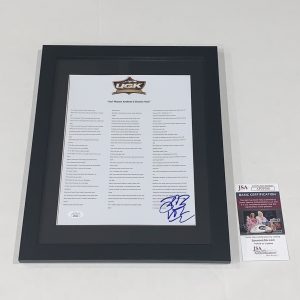 BUN B SIGNED FRAMED INT'L PLAYERS ANTHEM LYRIC SHEET UGK AUTOGRAPHED JSA COA