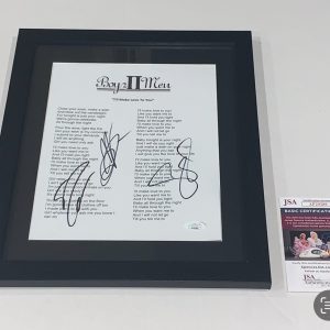 BOYZ II MEN SIGNED FRAMED I'LL MAKE LOVE TO YOU LYRIC SHEET ALL 3 JSA COA