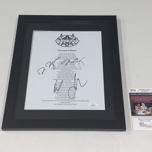 DISTURBED SIGNED FRAMED THE SOUND OF SILENCE LYRIC SHEET DRAIMAN ALL 4 JSA COA