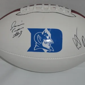 ANTHONY BOONE & JAMISON CROWDER SIGNED FOOTBALL DUKE BLUE DEVILS PROOF