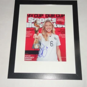 WHITNEY ENGEN SIGNED FRAMED AND MATTED SPORTS ILLUSTRATED WORLD CUP COVER