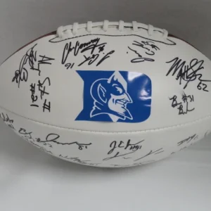2014 DUKE BLUE DEVILS TEAM SIGNED FOOTBALL ANTHONY BOONE JAMISON CROWDER PROOF