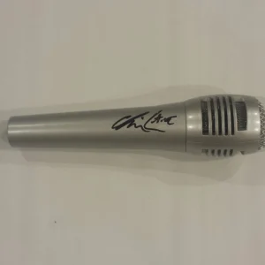 CHRIS LANE SIGNED MICROPHONE COUNTRY SUPERSTAR FIX RARE PROOF