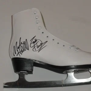 ZACHARY DONOHUE & MADISON HUBBELL SIGNED ICE SKATE 2018 OLYMPICS FIGURE PROOF