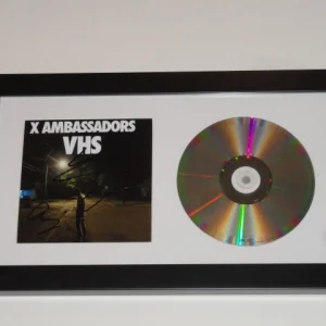 X AMBASSADORS SIGNED FRAMED "VHS" CD SAM HARRIS CASEY ADAM ALL 3 PROOF