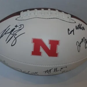 2015 NEBRASKA CORNHUSKERS TEAM SIGNED FOOTBALL LOADED BIG 10 CHAMPS?!