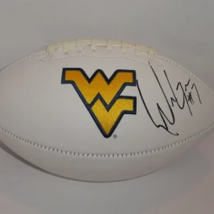 WILL GRIER SIGNED WEST VIRGINIA MOUNTAINEERS LOGO FOOTBALL PROOF JSA COA