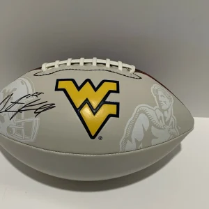 AUSTIN KENDALL SIGNED WEST VIRGINIA MOUNTAINEERS LOGO FOOTBALL PROOF