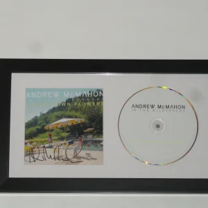 ANDREW MCMAHON SIGNED FRAMED UPSIDE DOWN FLOWERS CD PROOF RARE