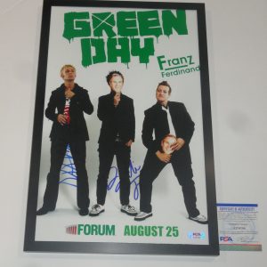 GREEN DAY SIGNED FRAMED 11X17 POSTER BILLIE JOE ARMSTRONG MIKE DIRNT 2X PSA COA