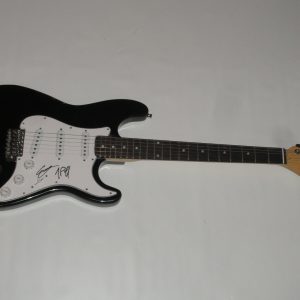 THE CHAINSMOKERS SIGNED BLACK ELECTRIC GUITAR ALEX PALL ANDREW TAGGART JSA COA 1