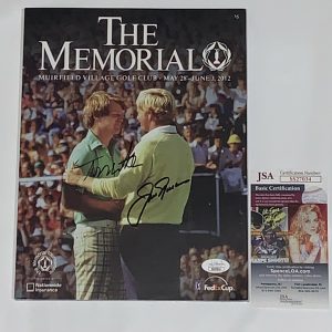 JACK NICKLAUS TOM WATSON SIGNED MEMORIAL TOURNAMENT PROGRAM JSA COA