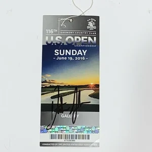 DUSTIN JOHNSON SIGNED 2016 US OPEN SUNDAY FINAL ROUND TICKET STUB U.S. JSA COA