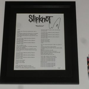 COREY TAYLOR SIGNED FRAMED EYELESS LYRIC SHEET SLIPKNOT PROOF JSA COA