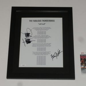 THE FABULOUS THUNDERBIRDS SIGNED TUFF ENUFF LYRIC SHEET VAUGHAN WILSON JSA COA