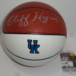 CLIFF HAGAN SIGNED BASKETBALL KENTUCKY WILDCATS HOF AUTOGRAPHED JSA COA